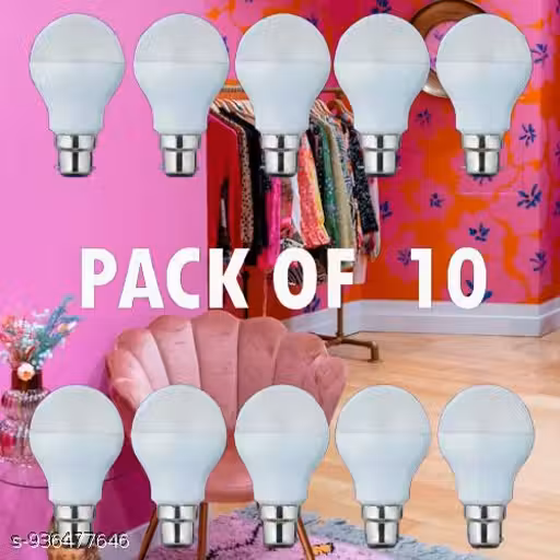 9Watt LED Bulb White Light Long Life LED Bulb Pack of 10