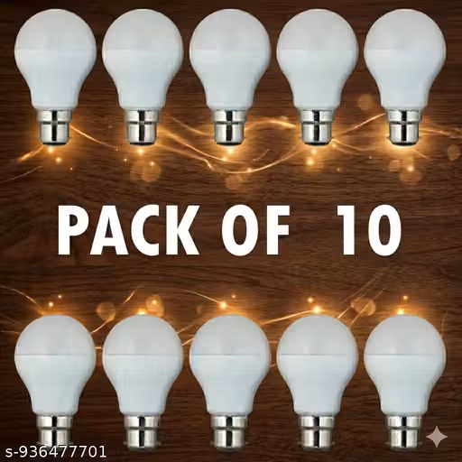 9Watt LED Bulb White Light Bright Lamp Pack of 10