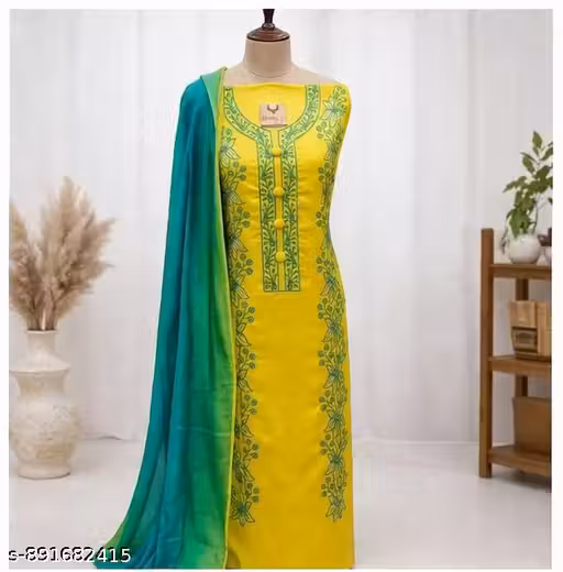 Women Embroidered Kurta Set | Mustard Yellow Suit | Fancy Designer Fabric Suit with Dupatta | Latest Ethnic Wear