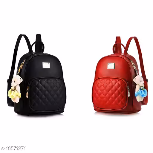 Trendy Women's Combo Set Multicolor PU Backpacks
