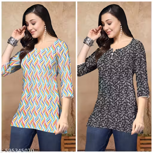 Trendy Stylish print short kurti for women's and girl's