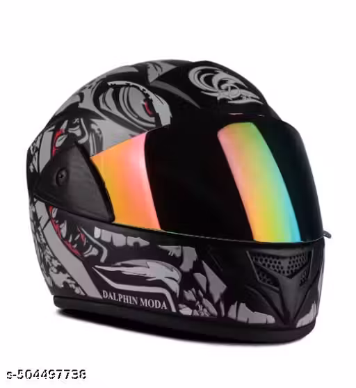 2 JALI STICKER RAINBOW FULL FACE ISI APPROVED HELMET