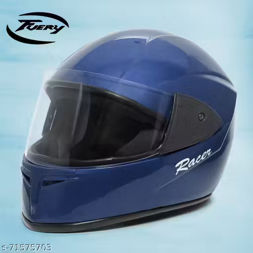 FURRY- Rider ISI Full Face with Adjustable Strap for Bike Riding Motorbike Helmet Motorsports Helmet (BLUE)