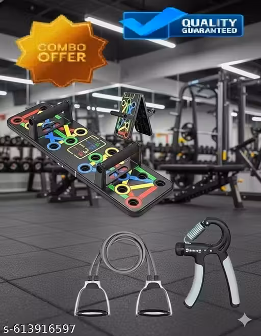 Combo Pushup board,Hand Gripper Strengthener & Toning Tube Home & Gym Exercise for Men & Women