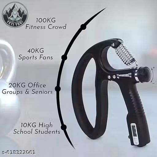Fitnxt Hub@ D- Shaped Hand Gripper with Counter Timer| Hand Grip 100KG Strengthener/Fitness Grip