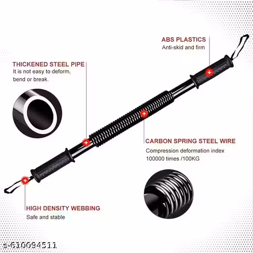 Fitnxt Hub@ Power Twister Spring Forearm Bar 20 KG | Upper Body Exercise Equipment for Chest, Shoulders, Arms & Core Strengthening - 20 KG