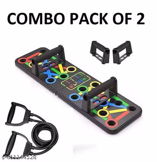 Fitnxt Hub@ Push-Up Board, 14 In 1 Body Building Push Up Rack Board And Double Toning Resistance Tube Band, Fitness Equipment For Home Workout Multi-Function Push-Ups Board For Men & Women(Combo)