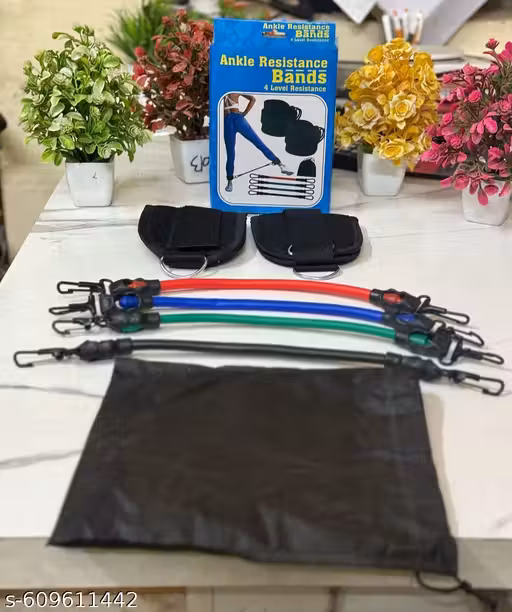 Ankle Resistance Bands with Cuffs – Workout Bands for Leg & Glute Training, Kickbacks, Hip & Butt Exercises – Adjustable Ankle Straps with Resistance Bands for Home & Gym Fitness