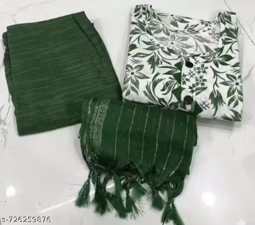 Green printed suit for women