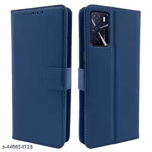 TS Oppo A16 Flip Cover | PU Leather Finish | 360 Protection | Wallet & Stand | Strong Magnetic Flip Case for Oppo A16 [ BLUE ]