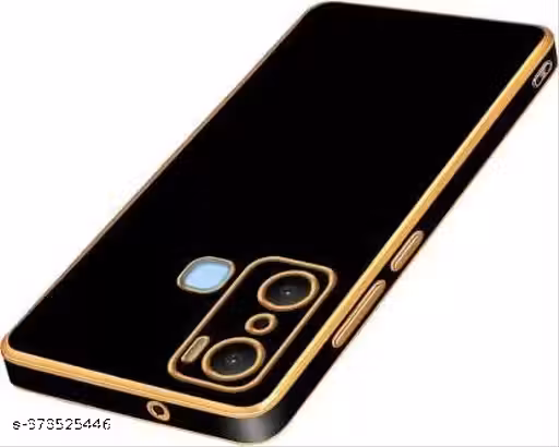 TS 6D Chrome Back Cover Case for Infinix Hot 20 Play | [ Gold Plated Frame | Glossy Backside -Black ] infinix Hot20 play ka back cover, infinix hot 20play back cover, infinix hot 20play cover, infinix hot 20play cover for girls, infinix hot 20play, infini