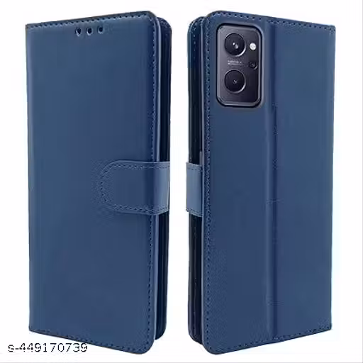 TS Realme 9i Flip Case Leather Finish | Inside TPU with Card Pockets | Wallet Stand and Shock Proof | Magnetic Closing | Complete Protection Flip Cover for Realme 9i - BLUE