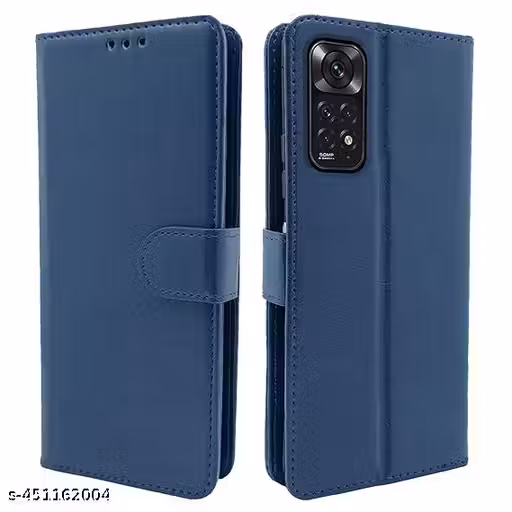 TS Leather Wallet Flip Case Kick Stand Magnetic Closure Flip Cover for Redmi Note 11 (4G) - BLUE