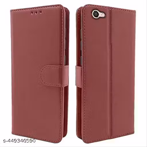 TS Vivo V5 / V5S / Y66 / Y67 Flip Case Leather Finish | Inside TPU with Card Pockets | Wallet Stand and Shock Proof | Magnetic Closing | Complete Protection Flip Cover - BROWN
