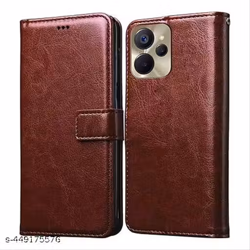 TS Dual Protection Flip Cover for REALME 9 i 5G |Retro Full Protection Premium Flip Cover - BROWN