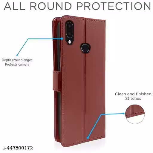 TS Samsung Galaxy A10s Flip Case Leather Finish | Inside TPU with Card Pockets | Wallet Stand and Shock Proof | Magnetic Closing | Complete Protection Flip Cover for Samsung Galaxy A10s [ BROWN ]