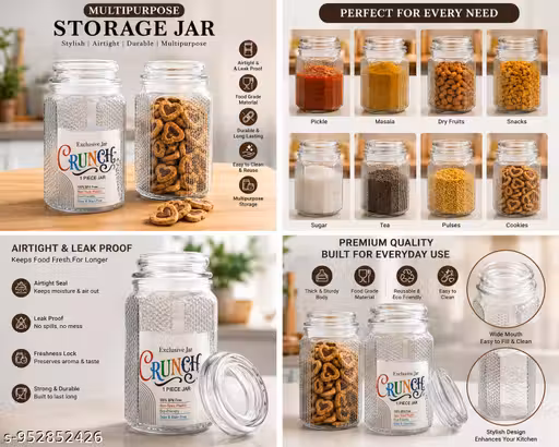 Multipurpose Glass Storage Jar with Lid & Gift Box