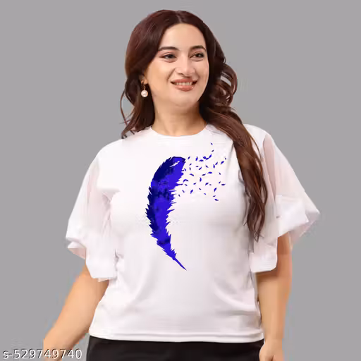 Saumegh Creations Stylish graphic printed cotton blend fabric top for women