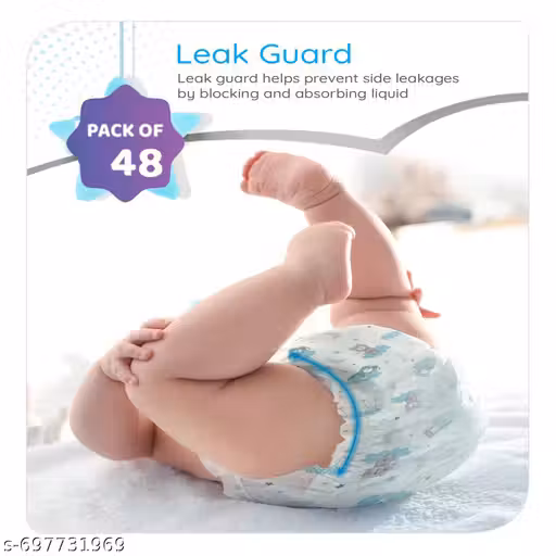 Saumegh Creations- Super Comfort Baby Diaper Pants | 48 Baby Diapers | 6 Hrs Absorption Soft & Breathable | Wetness Indicator, Anti-Leak, Absorbency