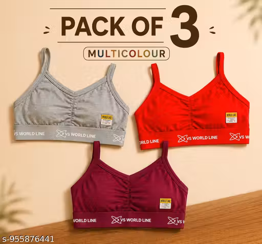 Regular bra pack of 3 multicolour