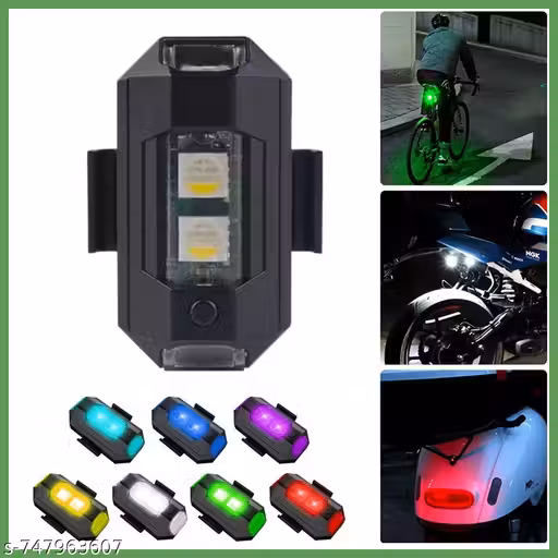 Rechargeable LED Safety Warning Light for Cycle & Bike | Multi Color USB Charging | Clip On Tail Light for Bicycle, Motorcycle, Scooter, Helmet & Bag