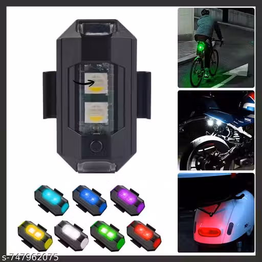 Rechargeable Multi Color LED Safety Light for Cycle & Bike | USB Charging | Clip On Warning Light for Bicycle, Motorcycle, Scooter, Helmet & Bag
