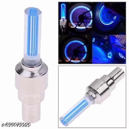Pack of 2 LED Tyre Valve Cap Light for Cycle & Bike | Motion Sensor Waterproof Whiil Light | Neon Blue Bicycle Accessories