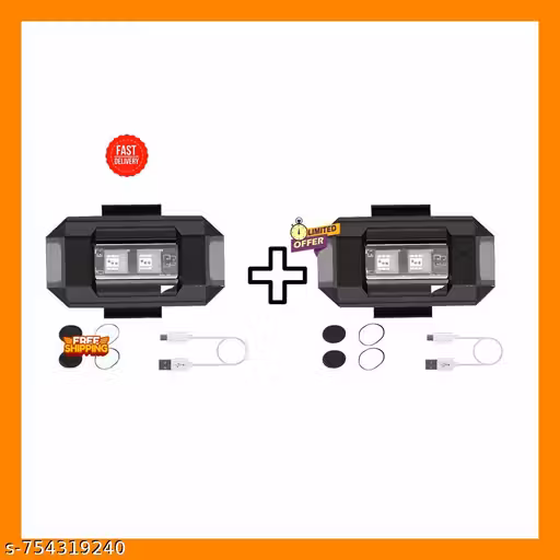 2 Rechargeable Bike LED Safety Light Combo (Front & Rear)