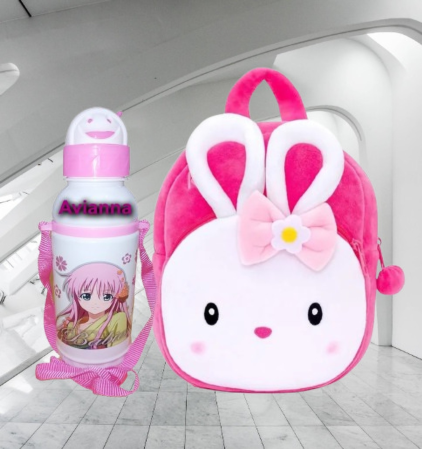 Avianna Konggi Kids School Bag Backpaks With Water Bottle Cartoon Design104 Backpack (Multicolor, 15 L)