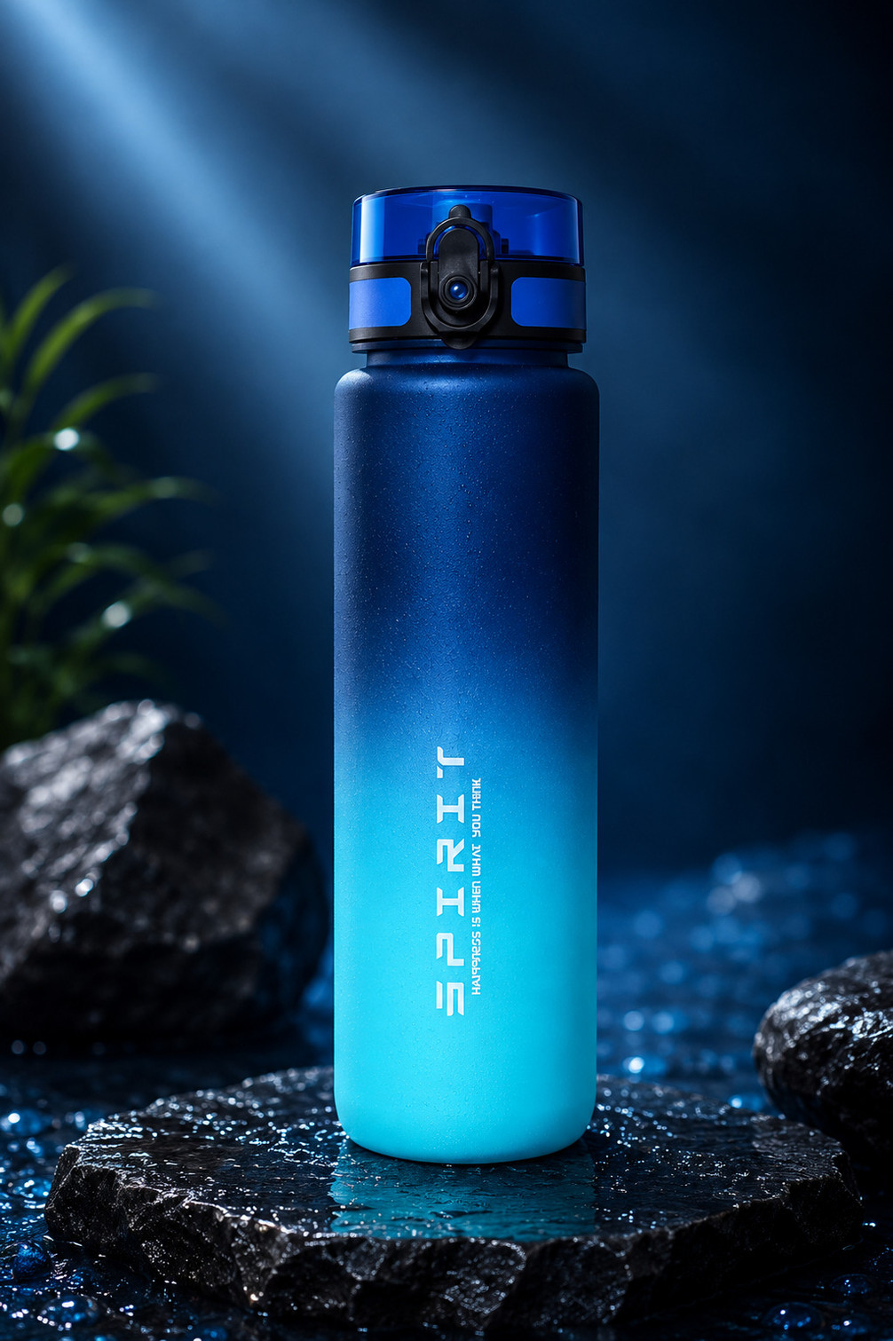ApnaCart Premium Gradient Matte finish Gym Water Bottle 1000 ml Plastic Sipper (Pack of 1, Blue)