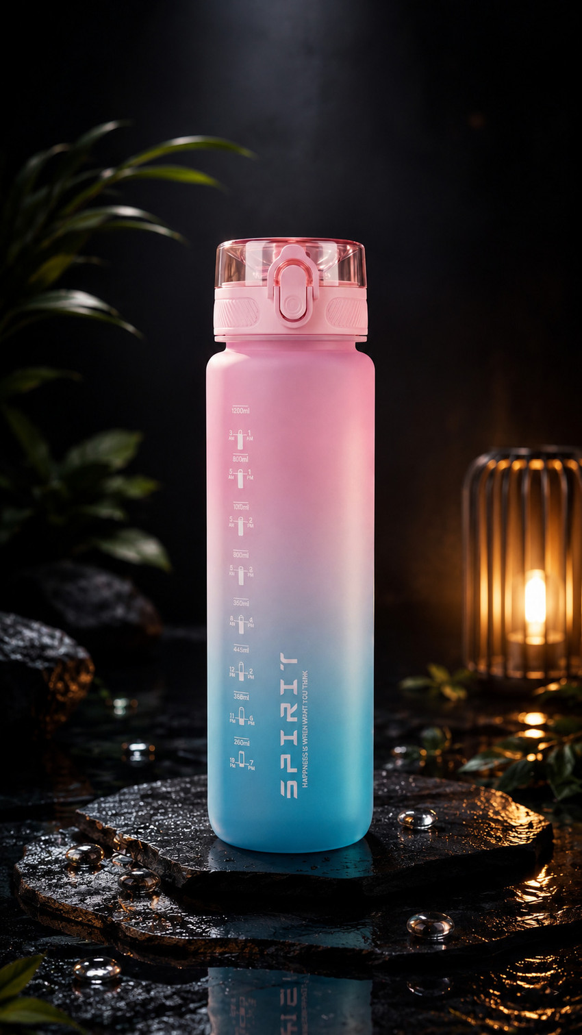 ApnaCart Premium Gradient Matte finish Gym Water Bottle 998 ml Plastic Sipper (Pack of 1, Pink, Blue)