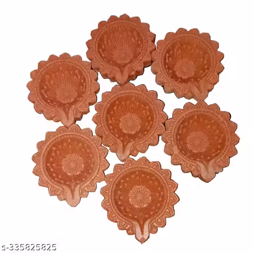 Handmade Diyas for Diwali Hand Painted Decorative Clay Mitti Diya Deepak Lanterns for Diwali Home Decoration Living Room Pooja Room Mandir | Handmade Diya for Diwali/Deepawali Gift/Decorations/Natural Earthen Oil Lamp/Traditional Diyas for Pooja Pack 12