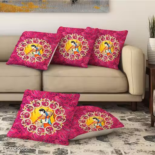 Digital Print Cushions Covers Combo (Pack Of 5)