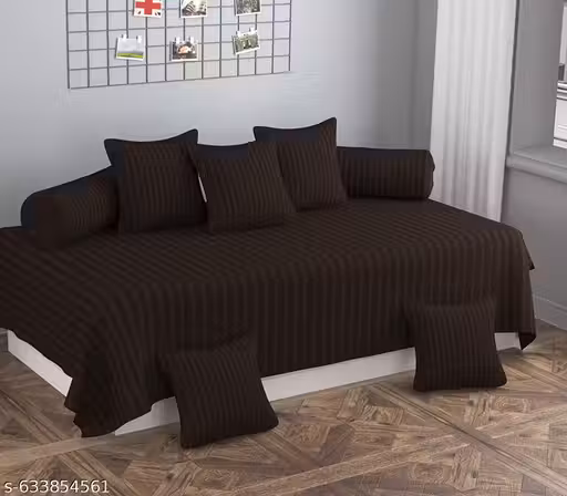 Home Solution Satin Stripe 8pcs Diwan Set