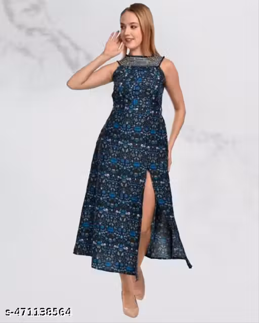 Printed A-line Dress