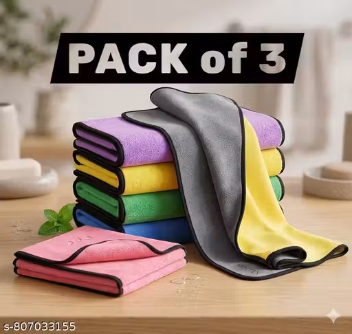 Premium Microfiber Cleaning Cloth/Duster for Home & Car - Pack of 3