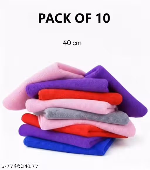 Premium Quality Microfiber Cloth for Kitchen, Slab & Glass Cleaning - Pack of 10