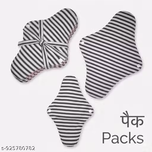 Eco-Friendly Washable Cloth Sanitary Pads Set (Striped Design)