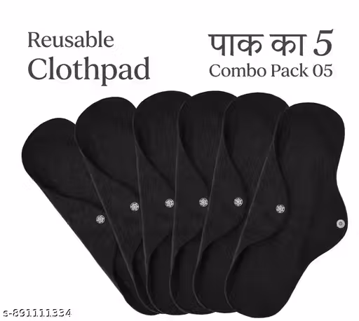 Premium Reusable Bamboo Charcoal Sanitary Cloth Pads – Set of 5