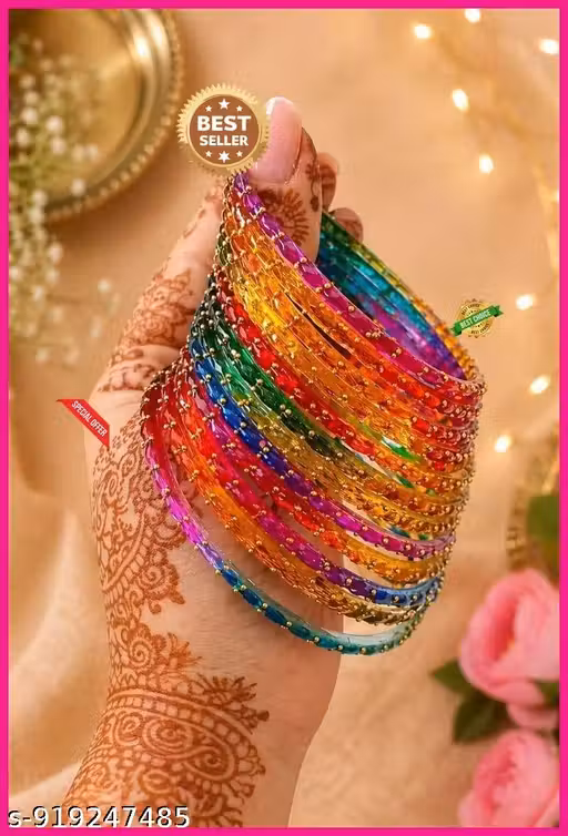 FANCY BANGLES Raindrop bangles With Premium Raindrop bangles With Premium Quality Fancy Speedy Shoppers Tranding Bangles, Jelly bangles Multi Raindrop Bangles Set Of 12