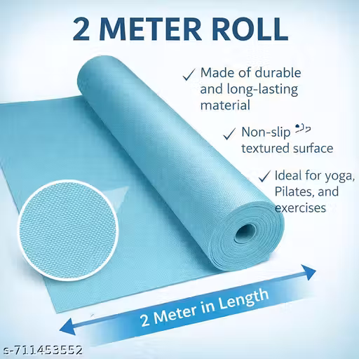 (30 cm X 1.5 m) Light Blue EVA Food Grade Washable Anti Slip Mat/Sheet for Fridge, Shelf Liner, Table, Kitchen Drawer mat (,Light Blue)