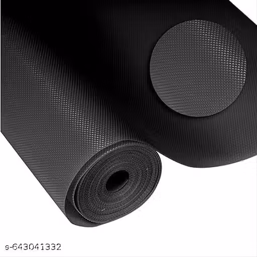 Ethylene Vinyl Acetate Multipurpose Shelf Liner Mat Roll - 45 Cm X 5 M, Texture BLACK, Food Grade Eva for Kitchen Drawer, Dining, Almirah