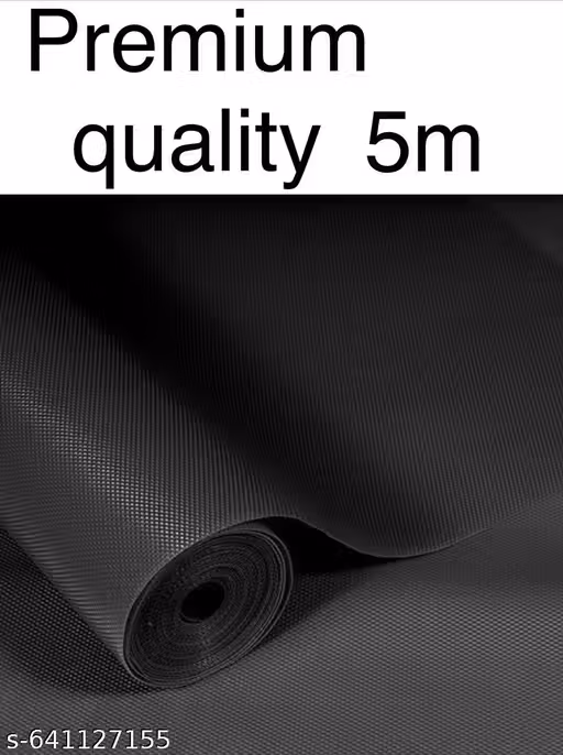 EVA Food Grade Anti Slip Kitchen Mats - Waterproof Drawer Liner Mats for Kitchen, Table, Fridge - Reusable & Easy to Cut ( Textured, Black)