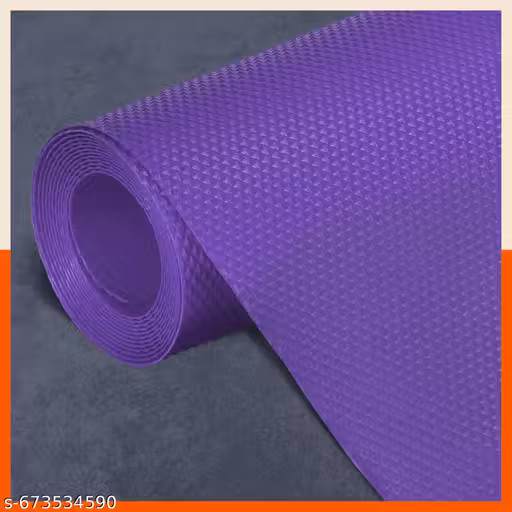 Shelf Liners - (45cm x 5m Roll) EVA Food Grade Anti Slip Kitchen Mats - Waterproof Drawer Liner Mats for Kitchen, Table, Fridge - Reusable & Easy to Cut ( Textured, Purple)