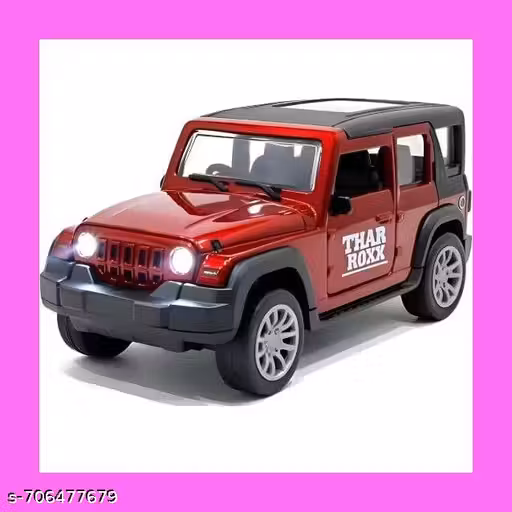 Premium Thar Roxx Die-Cast Car Toy | 1:32 Scale Metal Toy | Pull Back with Light & Music | Gift Toy for Kids