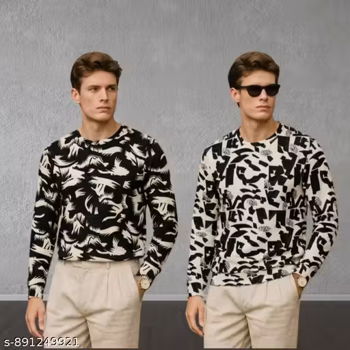 Men’s Stylish Printed T-Shirt Black & White Graphic T-Shirt