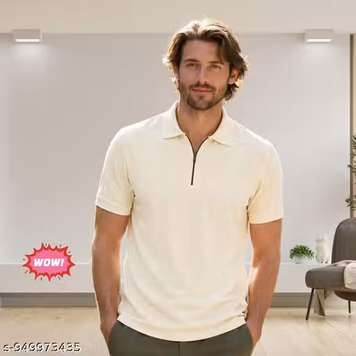 Men Polo T Shirt, Zipper Collar T Shirt, Half Sleeve Solid Tee, Casual Men T Shirt, Beige Maroon Black Blue Teal Brown Polo T Shirt