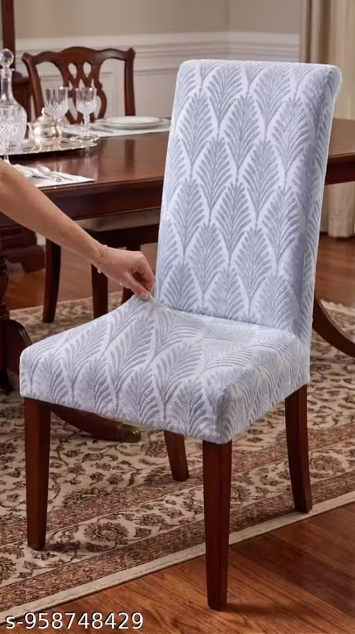 STRETCHABLE /EMBOSSED/ /DINING CHAIR COVER 6 Pcs SET/ LOWEST PRICE GUARANTEE