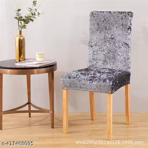 STRETCHABLE Crushed Chenille DINING CHAIR COVER 6 Pcs SET/ LOWEST PRICE GUARANTEE