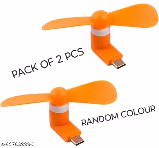 2 pcs Mini Type-C fans multicolour